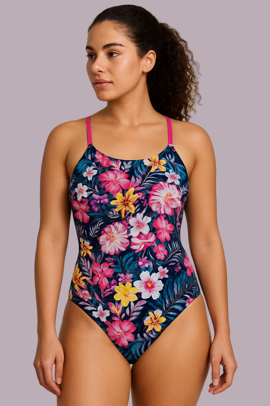 DECREE Floral one piece Swimsuit. Brand new with tags. Size medium